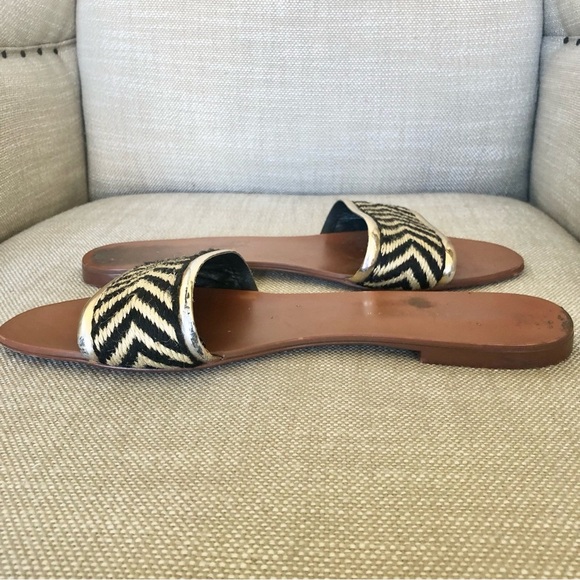Zara Trafaluc zebra black and cream woven sandals size 40 8.5 - Picture 10 of 10